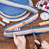 AHADERMAKER 9 Yards Polyester Rhombus Jacquard Fringe Ribbon OCOR-GA0002-06A-3