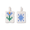 Seed Beads Beaded Charms PALLOY-MZ00256-01-1