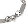 Tarnish Resistant 201 Stainless Steel Rectangle Link Chain Bracelets BJEW-B078-101P-3