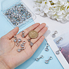 48Pcs 6 Styles Alloy Pave Clear Cubic Zirconia European Dangle Charms PALLOY-FI00002-3