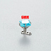Stainless Steel Cubic Zirconia Square Dermal Anchor Base/Top for Women Men WG87C2F-06-1