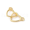 Brass Interlocking Heart Connector Charms KK-V016-10G-2
