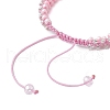 3Pcs 3 Colors Round Glass Seed Braided Bead Bracelets BJEW-MZ00088-6