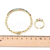Oval Brass Micro Pave Cubic Zirconia Cuff Bangles & Rings Sets for Women SJEW-R002-06G-07-5