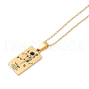 12 Constellation Stainless Steel Tarot Card Engraved Pendant Cable Chain Necklaces PW-WG94DCE-12-2