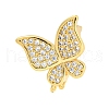 Rack Plating Brass Micro Pave Clear Cubic Zirconia Twister Clasps KK-B093-28G-1