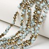 Electroplate Opaque Glass Beads Strands EGLA-A034-P6mm-O13-1