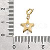 Star 304 Stainless Steel Crystal Rhinestone Pendant Decorations STAS-H202-49G-3