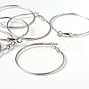 Platinum Color Brass Hoop Earrings X-EC108-3NF-3