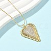 Brass Micro Pave Clear Cubic Zirconia Heart Pendant Necklaces for Women NJEW-D306-04G-B-5
