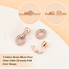   6Pcs 3 Colors Brass Micro Pave Clear Cubic Zirconia Fold Over Clasps KK-PH0006-64-4