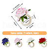 HOBBIESAY 8Pcs 4 Style Artificial Rose Polyseter Napkin Rings DJEW-HY0001-02-2