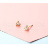 Brass Micro Pave Clear Cubic Zirconia Stud Earrings FS-WGE47D1-22-1