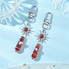 Copper Wire Wrapped Natural Carnelian Pointed Bullet Pendant Decorations HJEW-JM03104-06-2