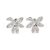 Flower 304 Stainless Steel Stud Earrings for Women EJEW-L272-031P-02-1