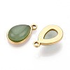 Natural Green Aventurine Teardrop Pendants STAS-N109-210A-G-2