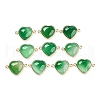 Natural Dyed & Heated Green Onyx Agate Connector Charms G-Q006-06B-G-1