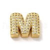 Brass Micro Pave Clear Cubic Zirconia Charms ZIRC-C009-01G-M-1