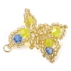 Seed Beads Beaded Charms PALLOY-MZ00345-03-4