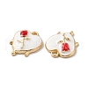 Rack Plating Alloy Enamel Pendants ENAM-O050-05G-B-2