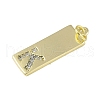 Brass Micro Pave Clear Cubic Zirconia Pendants KK-P266-06G-K-2