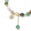 3Pcs Natural Striped Agate Round Beaded Bracelets BJEW-JB11924-5