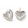 Heart Rack Plating Brass Micro Pave Cubic Zirconia Stud Earrings for Women EJEW-O001-03P-2