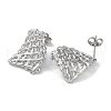 Non-Tarnish 304 Stainless Steel Rectangle Net Ear Studs for Women EJEW-P234-06P-2