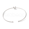 Rack Plating Brass Micro Pave Clear Cubic Zirconia Letter Open Cuff Bangles BJEW-A018-01P-U-3