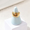 Oval Natural Tiger Eye Finger Rings RJEW-Q007-06G-1