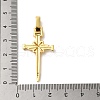 Rack Plating Brass Micro Pave Clear Cubic Zirconia Pendants KK-G488-09G-3