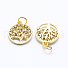 Brass Micro Pave Cubic Zirconia Charms ZIRC-L070-06G-2