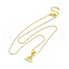 Brass Micro Pave Clear Cubic Zirconia Cloud Rainbow Pendant Necklaces NJEW-C071-02G-4