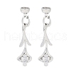 Brass Pave Clear Cubic Zirconia Fold Over Clasps KK-F875-11P-1