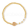 Round Brass Beads Stretch Bracelets KC1604-2