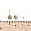 Brass Micro Pave Clear Cubic Zirconia Stud Earrings EJEW-A128-02G-3