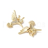 Brass Micro Pave Clear Cubic Zirconia Pendants KK-Q031-26G-2