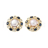 Brass Imitation Pearl Stud Earrings KK-D301-08G-2