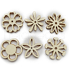 50Pcs Unfinished Wood Flower Shaped Cutouts Ornament WOCR-PW0003-05-2