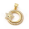 Rack Plating Brass Micro Pave Cubic Zirconia Pendants KK-E072-05G-1