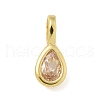 Brass Micro Pave Cubic Zirconia Pendants KK-U050-04G-02-1
