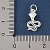 925 Sterling Silver Snake Pendants with Jump Rings STER-R013-12S-3