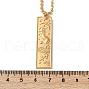 304 Stainless Steel Clear Cubic Zirconia Rectangle Constellation Pendant Necklaces for Women Men NJEW-S435-01G-I-5