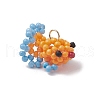 Glass Seed Beaded Gold Fish Pendants PALLOY-MZ00561-03-1