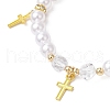 ABS Plastic Imitation Pearl Beads Stretch Bracelets BJEW-JB11778-01-3