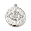 304 Stainless Steel Pendants Rhinestone Setting STAS-A066-16P-1