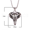 Dragon with Wing 304 Stainless Steel Ruby Rhinestone Pendant Necklaces for Men FS-WGA9886-01-5