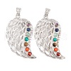 Chakra Natural Tiger Eye & Natural Lapis Lazuli & Natural Carnelian & Synthetic Turquoise & Glass Big Pendants G-NH0025-04P-1