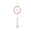 Crystal Glass with Cherry Quartz Glass Sun Catcher Pendant PW-WG84674-06-1