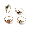 4Pcs 4 Colors Brass Rings for Women RJEW-JR00853-02-2